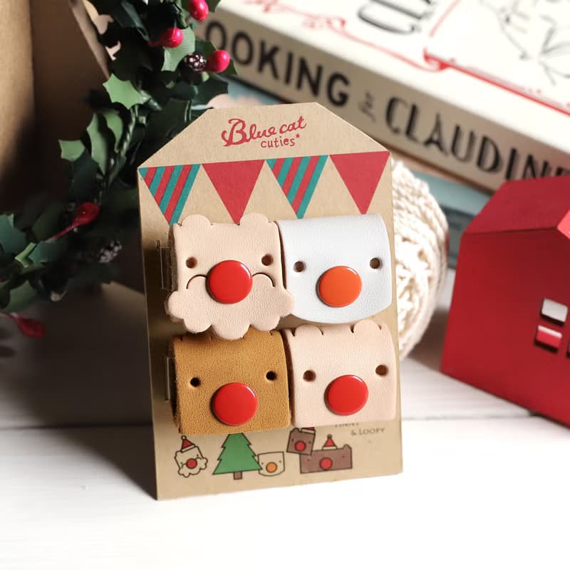 聖誕禮物/聖誕節交換禮物 Xmas Tinny 真皮革集線器 老人雪人麋鹿