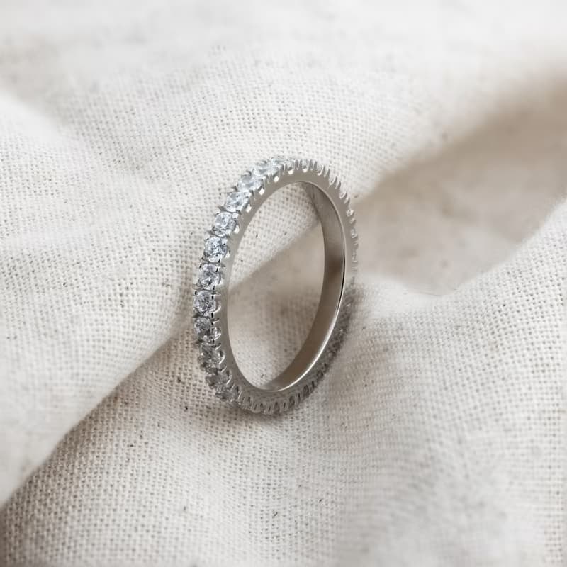 【日常婚戒】Your Wedding Band 鑽石線戒 • 純銀厚鍍18K金