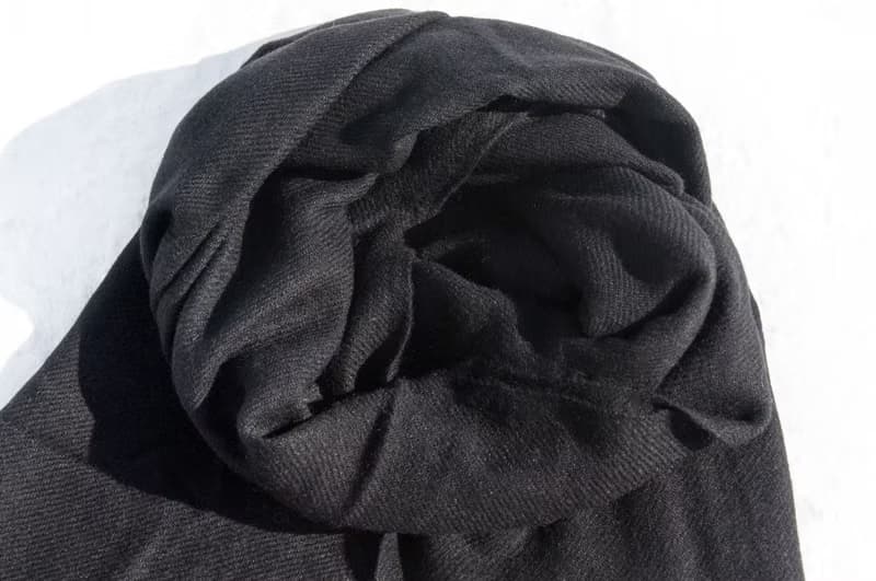 喀什米爾Cashmere/羊絨圍巾/純羊毛圍巾披巾/戒指絨披肩-時尚黑色