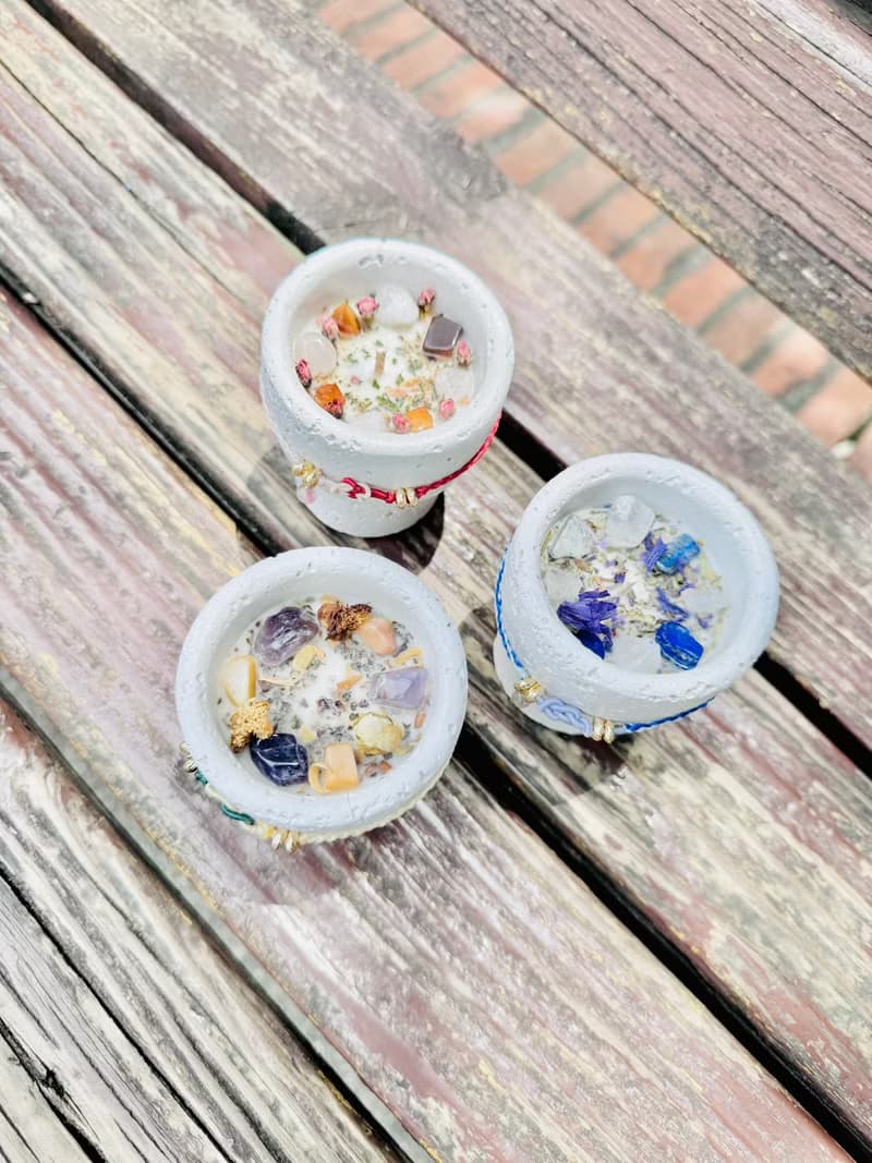 【Rose Tree】一杯好運。水晶繩結手鍊與魔法藥草香氛蠟燭