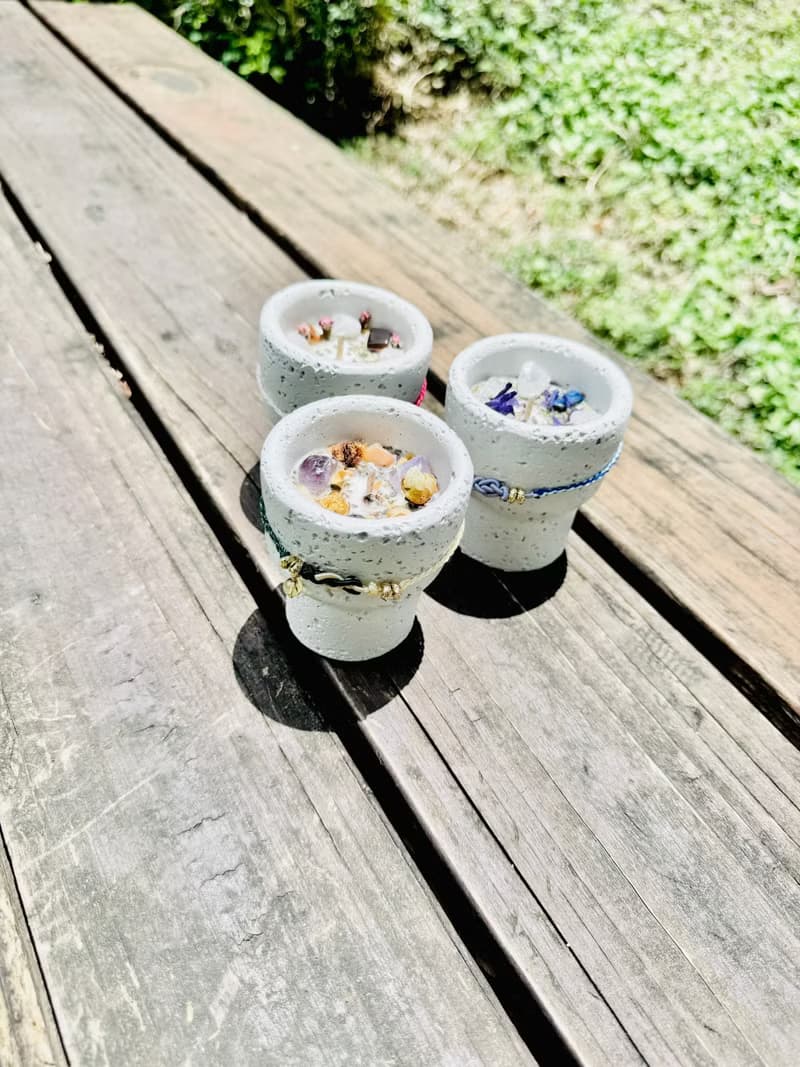 【Rose Tree】一杯好運。水晶繩結手鍊與魔法藥草香氛蠟燭