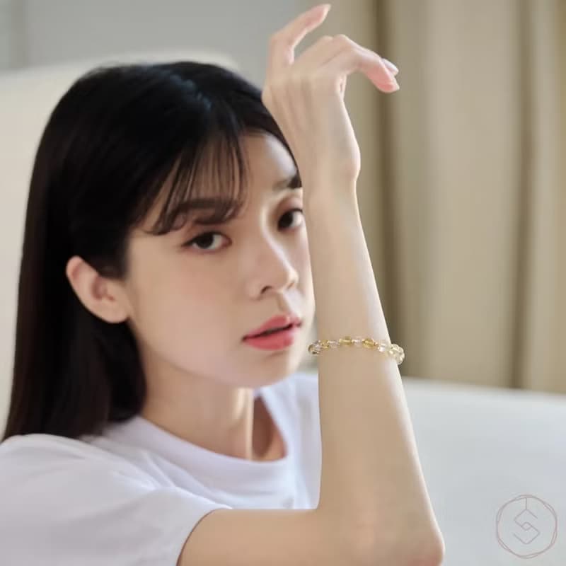 (招財+事業) 晚宴會 | 黃水晶 白水晶 | 天然水晶手鍊