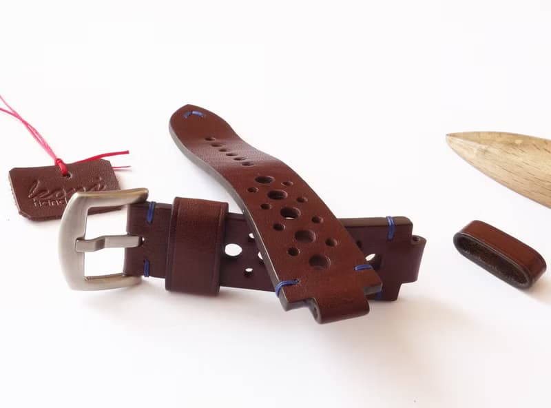 棕色運動表帶 用於ORIS Aquis 真皮 Oris表帶