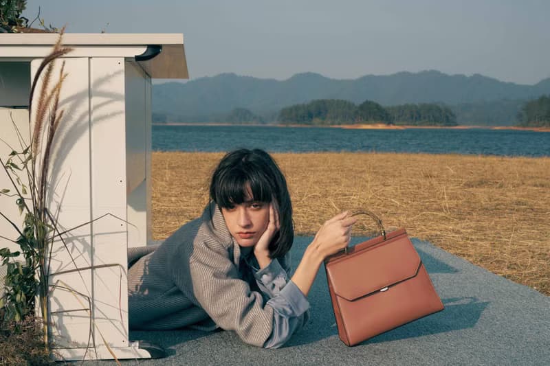 Fir Bag 素皮革木柄手提包 斜背包 側背包 棕色