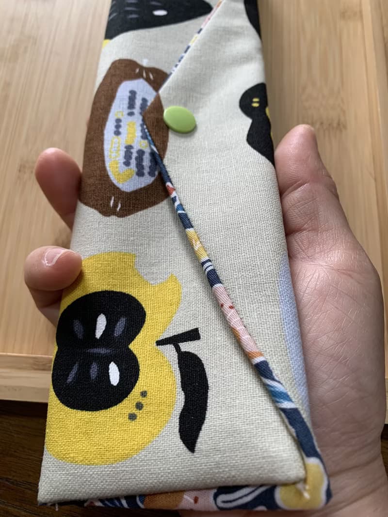 文青風環保純棉筷袋 ~ 水果物語 淡淡灰 潮物 收納 手作餐具袋 禮