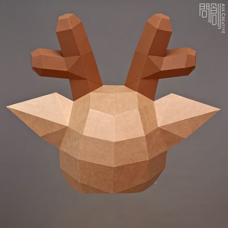 DIY手作3D紙模型擺飾 聖誕節/節慶系列 - 馴鹿面具