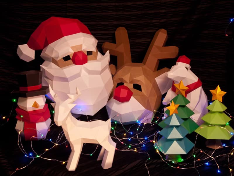 DIY手作3D紙模型擺飾 聖誕節/節慶系列 - 馴鹿面具