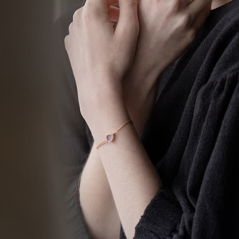 紫玉手鍊 梨形 - 天然翡翠 - 保證A玉