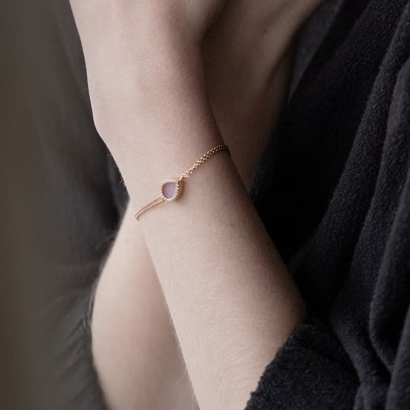 紫玉手鍊 梨形 - 天然翡翠 - 保證A玉