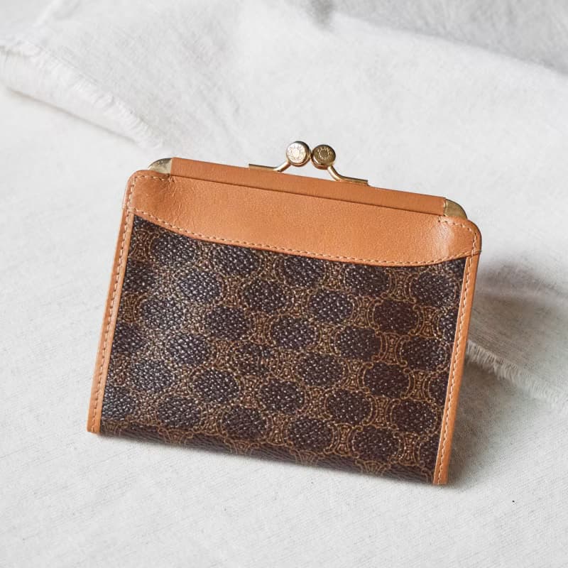 Vintage Celine 深色老花口金零錢包