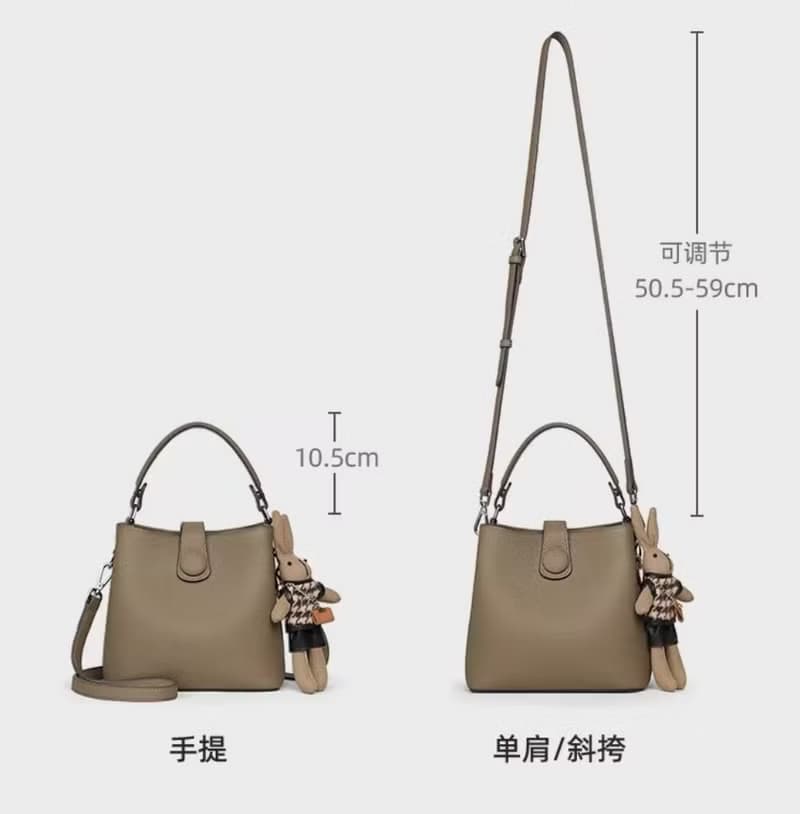 真皮女包 斜挎包 單肩包  真皮水桶包 高級手提小包bags 生日禮物