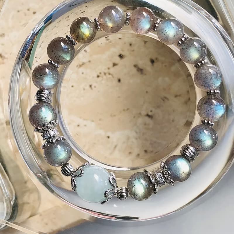 ITS-B663【設計款・一圖一物・極美拉長石】天然石水晶手鍊手環