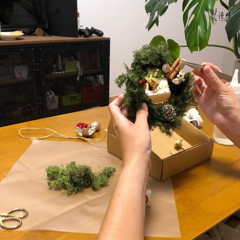 永生聖誕花圈 手作材料包 贈教學影片(聖誕 交換禮物 xmas