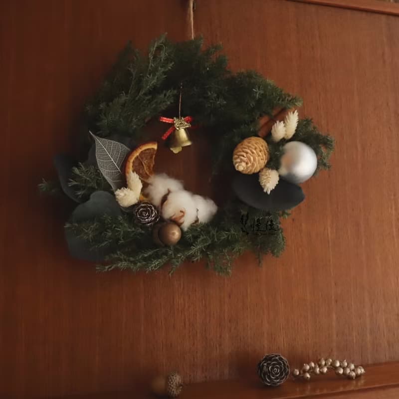 永生聖誕花圈 手作材料包 贈教學影片(聖誕 交換禮物 xmas