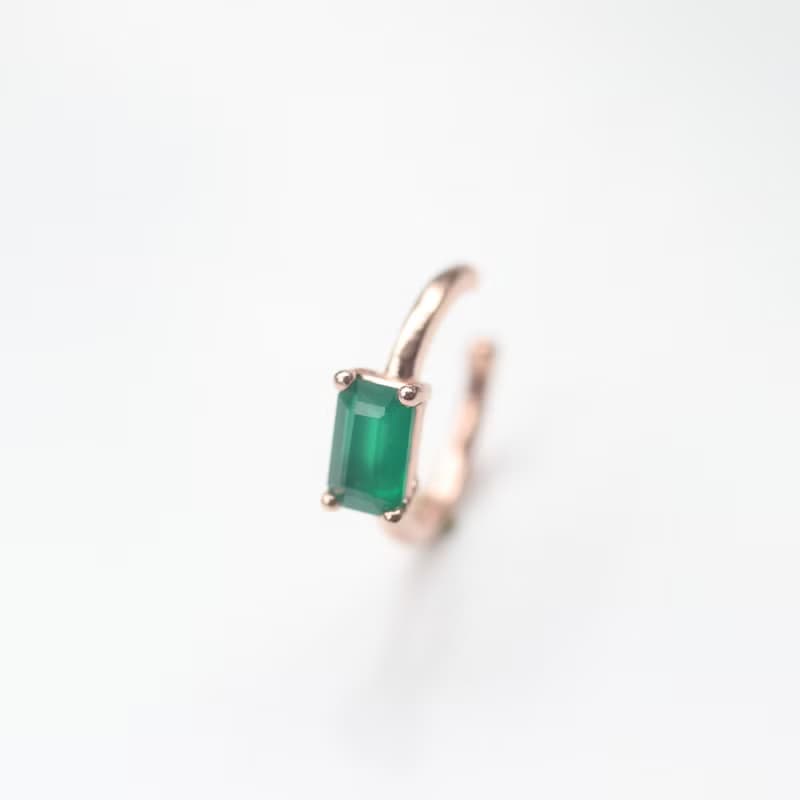 14K 綠瑪瑙耳夾耳環