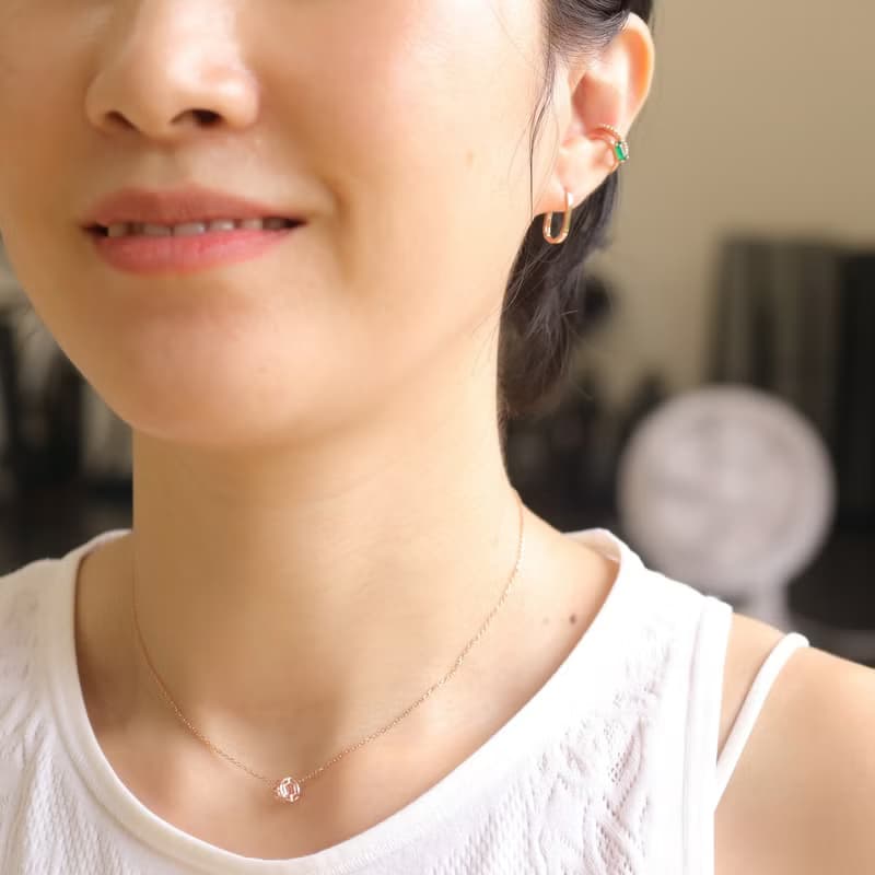 14K 綠瑪瑙耳夾耳環