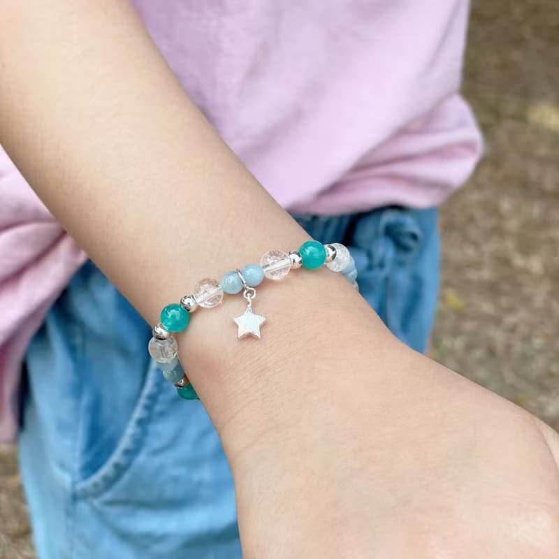 冰雪奇緣系列-冰晶兒童手鍊/手工串珠| 親子款