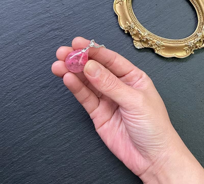天然溫柔艷粉櫻花雨薔薇輝石925純銀鈦鋼項鍊 旺姻緣 旺人緣