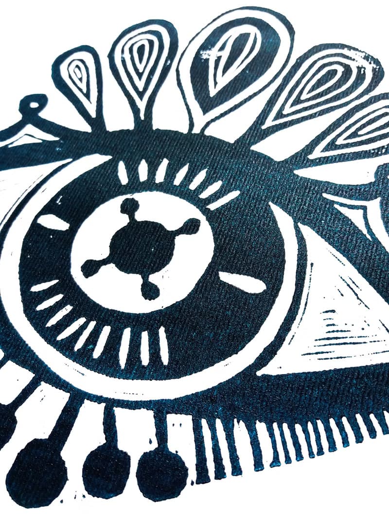 Linocut print Personalized couple gifts Eyes wall art Custom sign quote