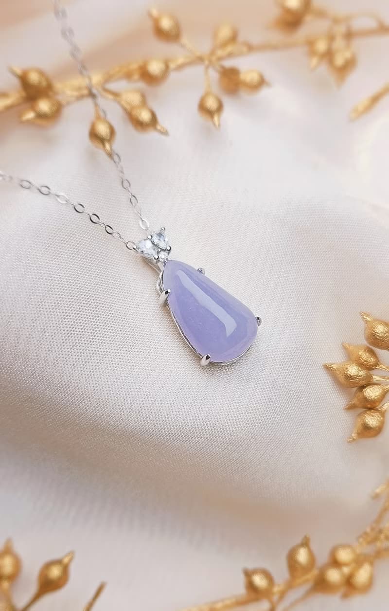 招財•福氣•貴人|冰潤濃紫福瓜|緬甸A貨翡翠純銀吊墜項鍊