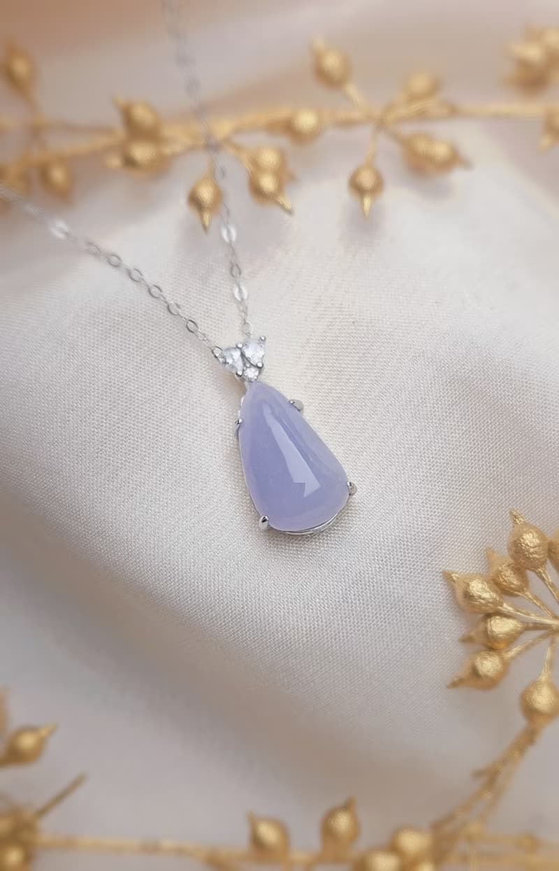 招財•福氣•貴人|冰潤濃紫福瓜|緬甸A貨翡翠純銀吊墜項鍊