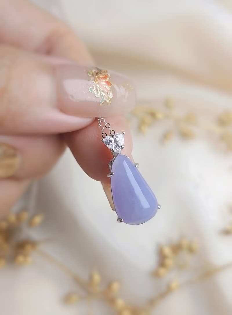 招財•福氣•貴人|冰潤濃紫福瓜|緬甸A貨翡翠純銀吊墜項鍊