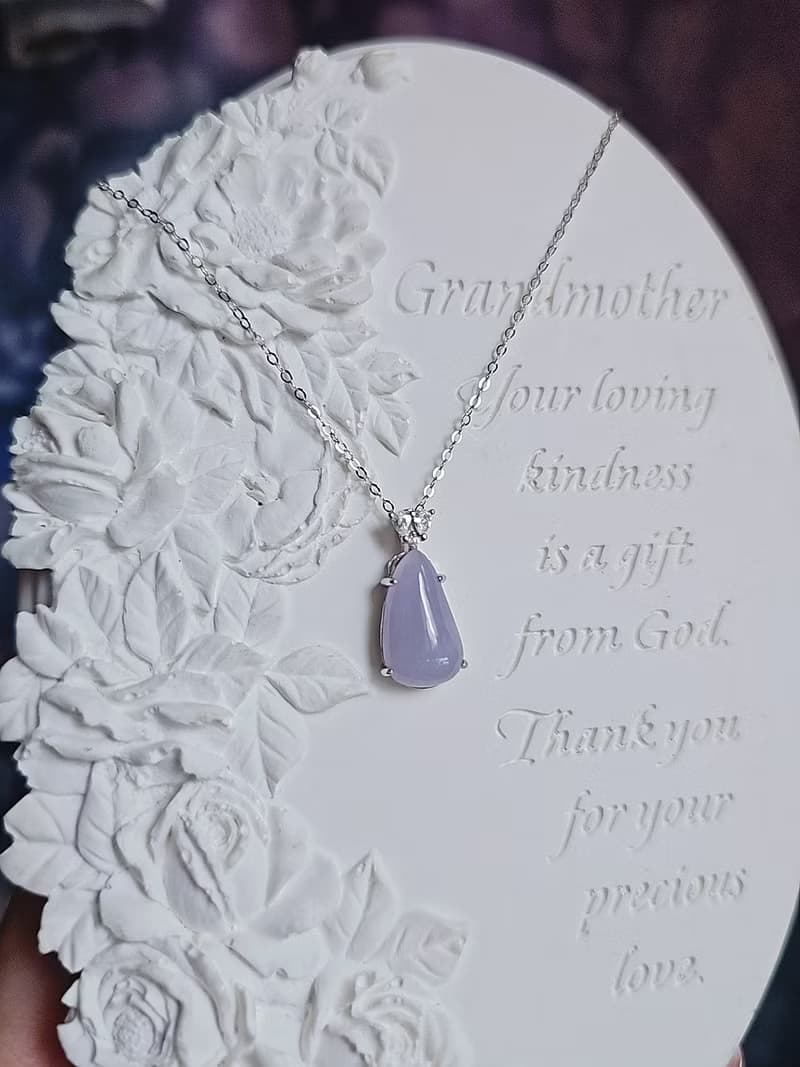 招財•福氣•貴人|冰潤濃紫福瓜|緬甸A貨翡翠純銀吊墜項鍊