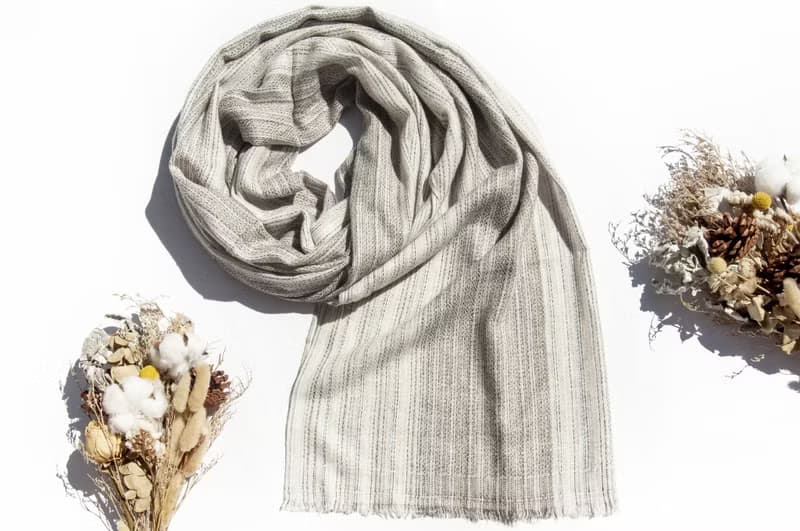 喀什米爾Cashmere 針織圍巾 純羊毛圍巾 手織圍巾 編織圍巾-岩石