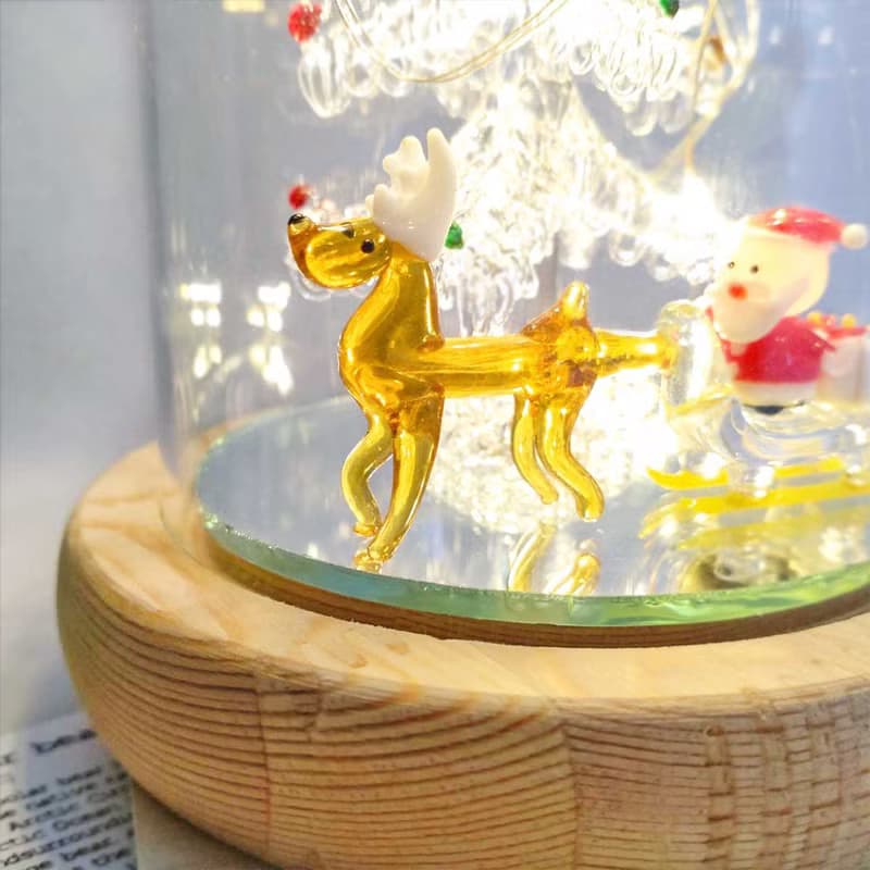 【交換禮物】手工浪漫聖誕玻璃燈罩 聖誕樹 雪橇 附燈