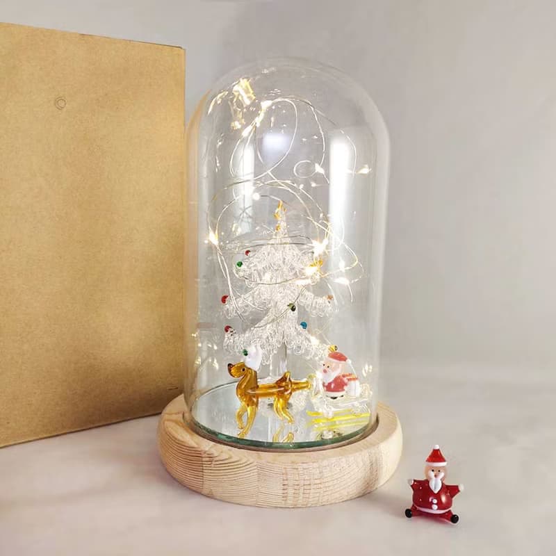 【交換禮物】手工浪漫聖誕玻璃燈罩 聖誕樹 雪橇 附燈