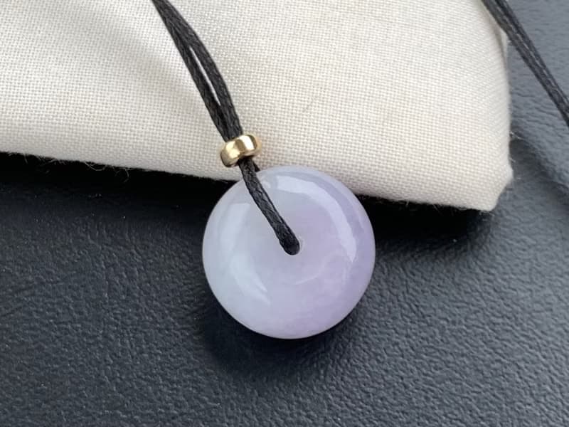 天然A貨緬甸玉翡翠 紫羅蘭平安扣 胖胖平安扣 圓滿