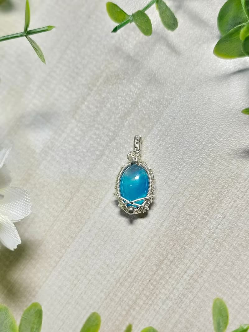 【葉綠舒手作】藍海  /金屬線編織/節日/禮物/飾品/項鍊