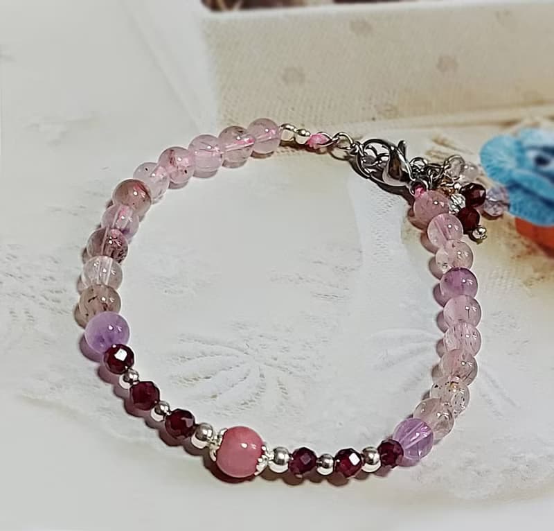 高頻超七紫牙烏手鍊 //改善磁場高頻水晶 | 天然超七骨幹水晶 |