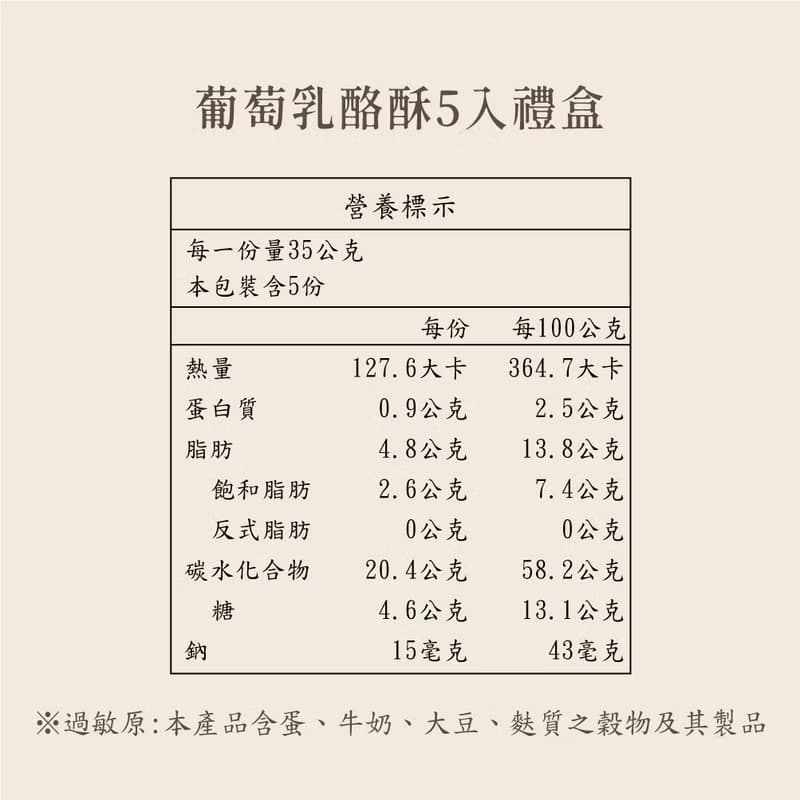 【快速出貨 | 久久津】葡萄乳酪酥5入禮盒