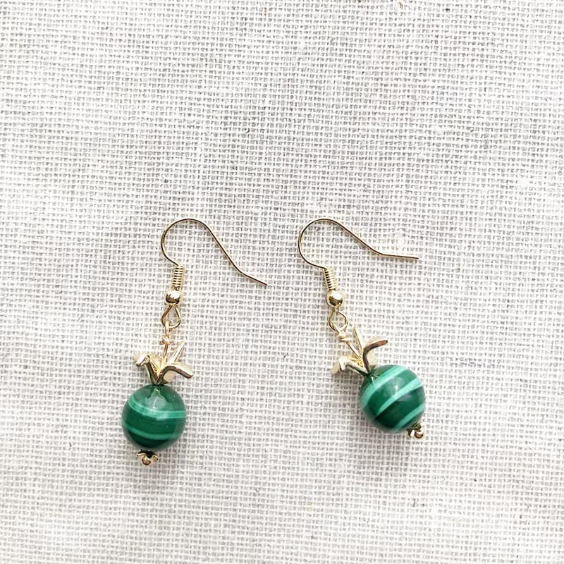 孔雀石手鍊耳勾套件組合原創設計 | 隱藏於自然色裡的生物們