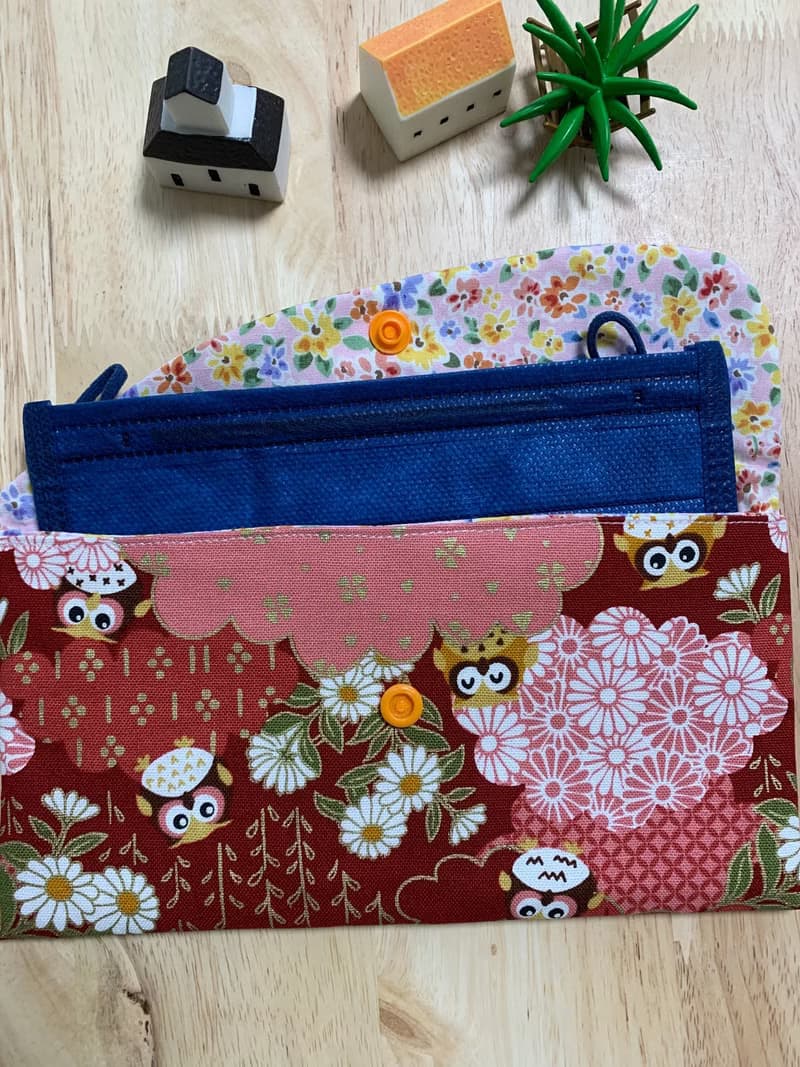 文青風優質萬用存摺袋 典雅古風 貓頭鷹 櫻桃紅 禮物 收納 濕紙