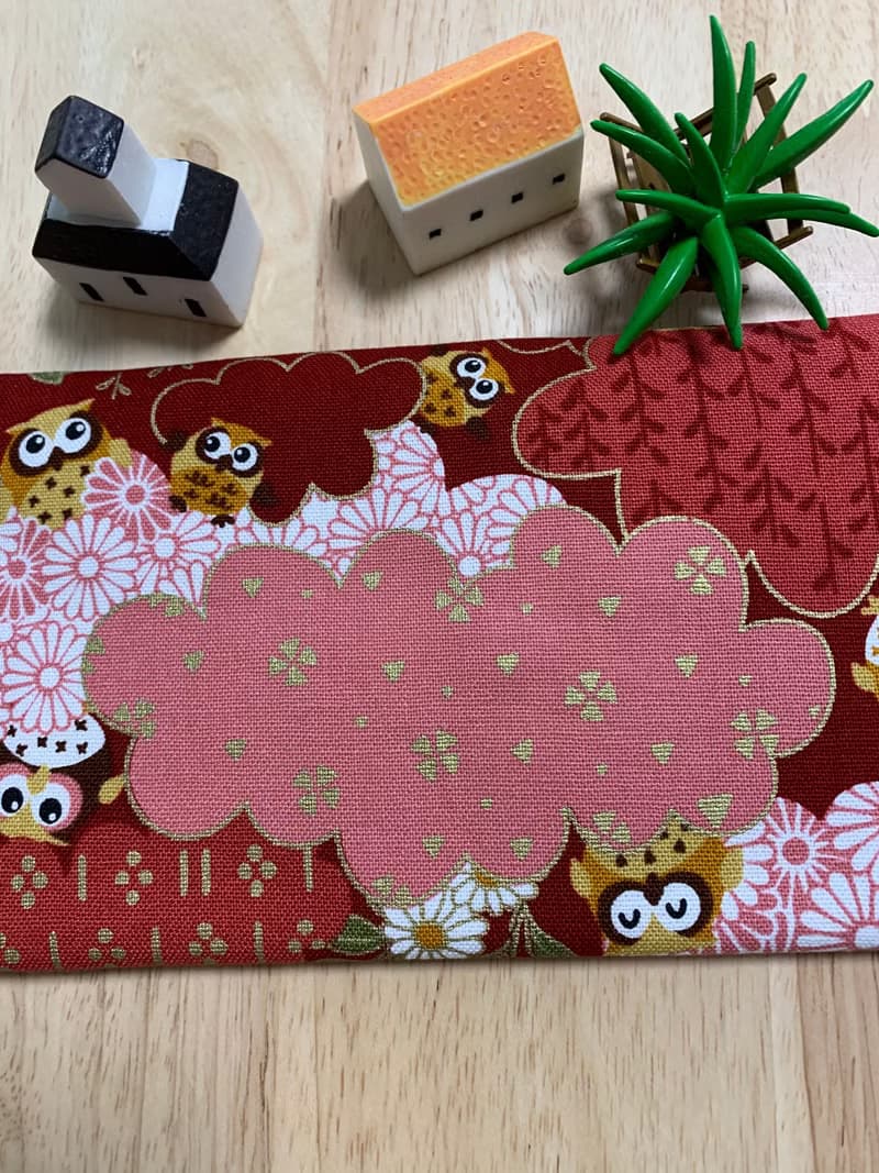 文青風優質萬用存摺袋 典雅古風 貓頭鷹 櫻桃紅 禮物 收納 濕紙