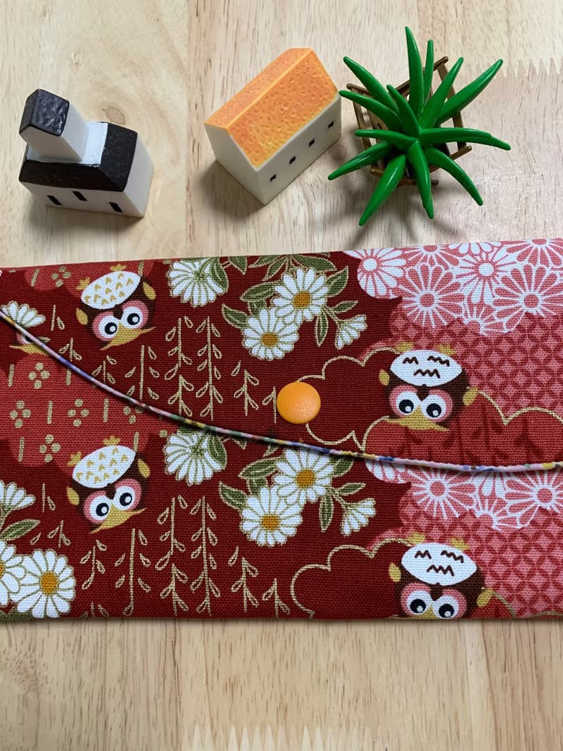 文青風優質萬用存摺袋 典雅古風 貓頭鷹 櫻桃紅 禮物 收納 濕紙
