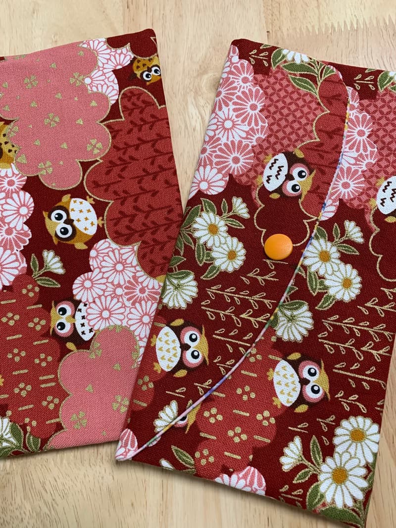 文青風優質萬用存摺袋 典雅古風 貓頭鷹 櫻桃紅 禮物 收納 濕紙