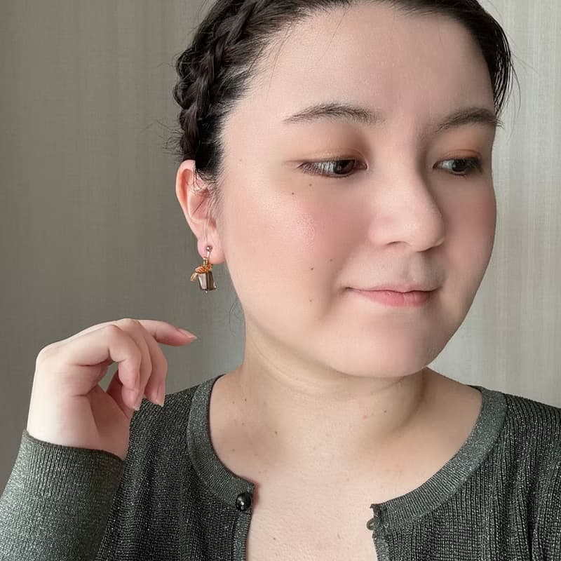 秋天耳環 14KGF 橄欖水晶 波羅的海琥珀 黃水晶 / 耳夾