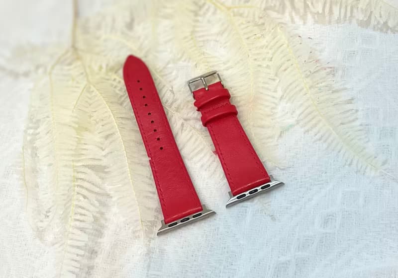 Timeless  紅色 真皮 牛皮 Apple Watch 錶帶 38/40/42/44mm