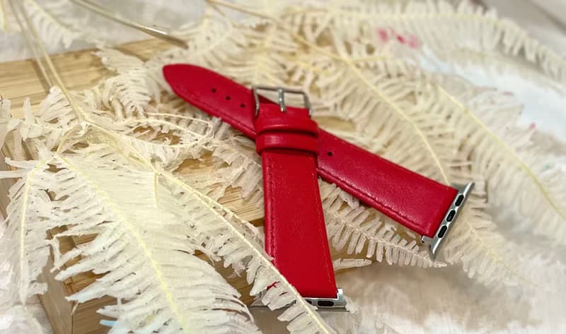 Timeless  紅色 真皮 牛皮 Apple Watch 錶帶 38/40/42/44mm