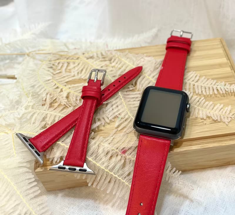 Timeless  紅色 真皮 牛皮 Apple Watch 錶帶 38/40/42/44mm