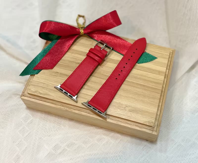 Timeless  紅色 真皮 牛皮 Apple Watch 錶帶 38/40/42/44mm