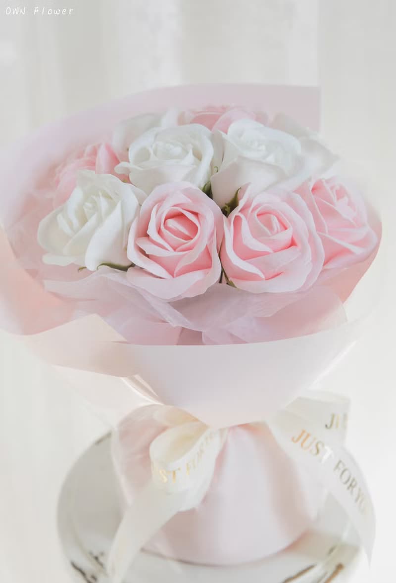 粉玫瑰花束/香皂花束/香皂花/生日花束/情人節花束/驚喜禮物/花束