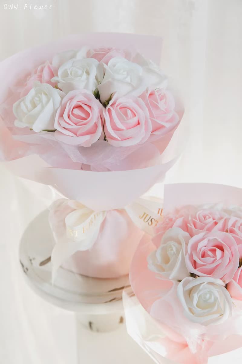 粉玫瑰花束/香皂花束/香皂花/生日花束/情人節花束/驚喜禮物/花束