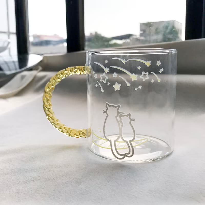 【萌寵來襲】幸福貓咪玻璃杯-伴 送軟木杯墊