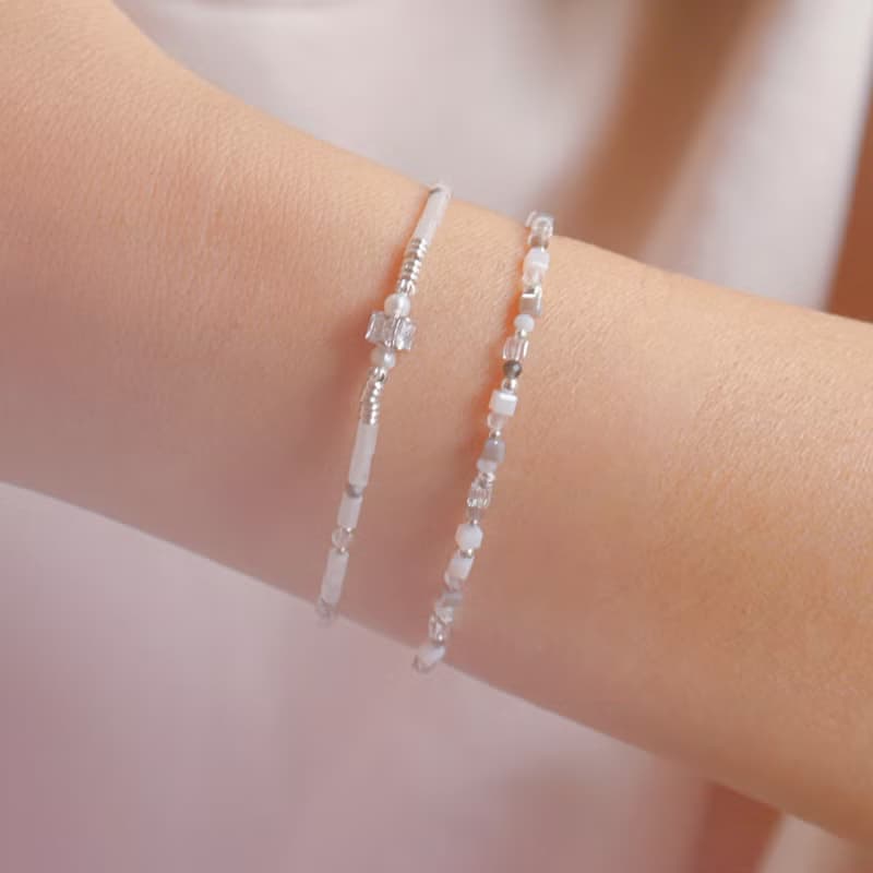 四月誕生石 手鍊 白水晶 鋯石 - 密技 -