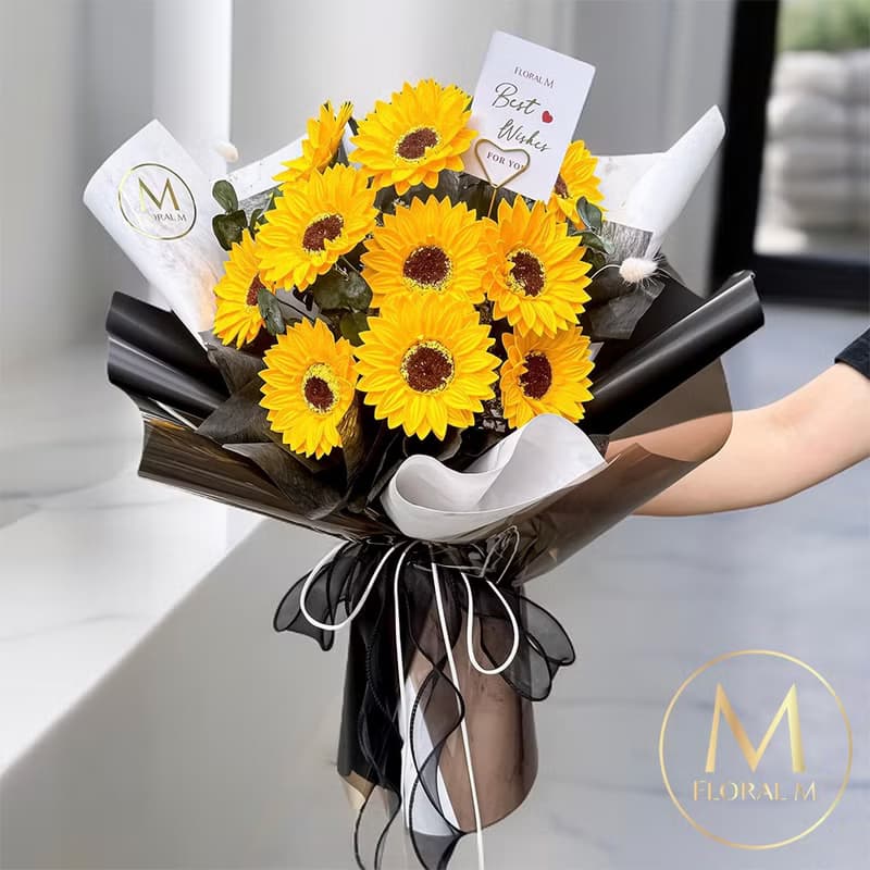 盛夏美好未來向日葵香水花束