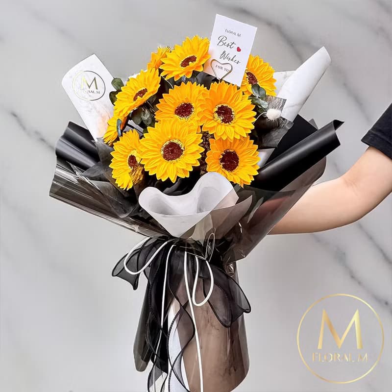 盛夏美好未來向日葵香水花束